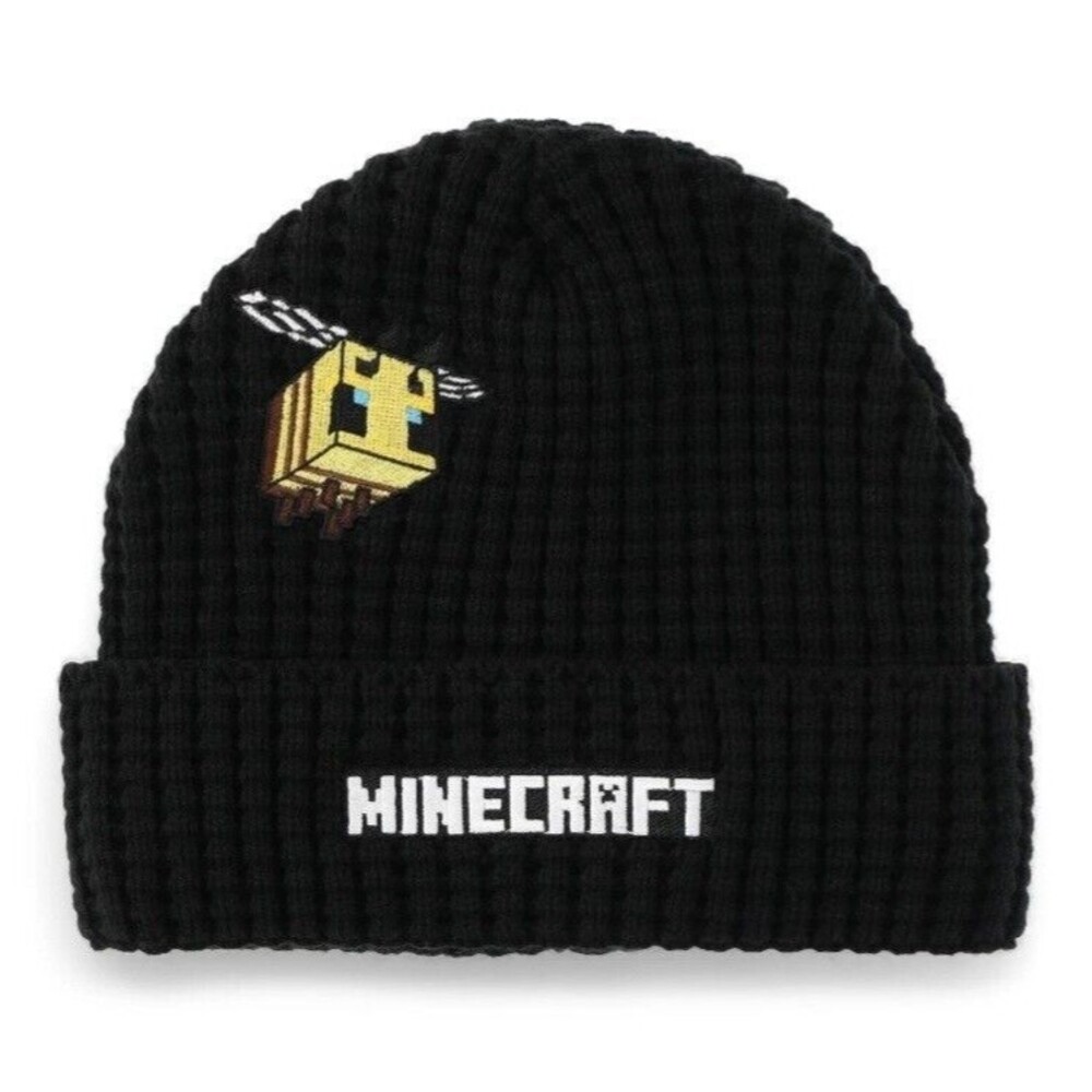 Minecraft Beanie Unisex Knit Bee Black Lined New With Tags❄️🆕️